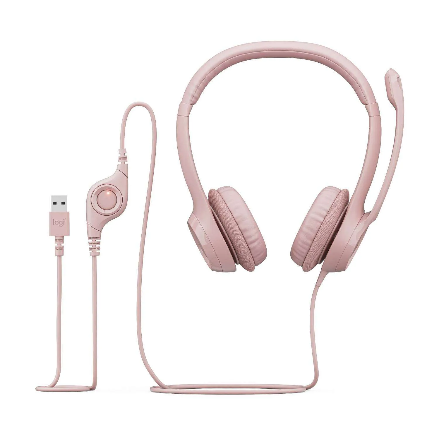 DIADEMA LOGITECH H390 - USB - CON MICROFONO - PERMITE CONTROLAR EL VOLUMEN - ROSA