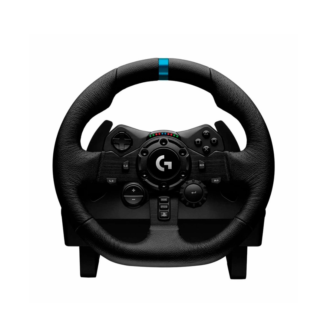 Vista del timon G923 de logitech de color negro