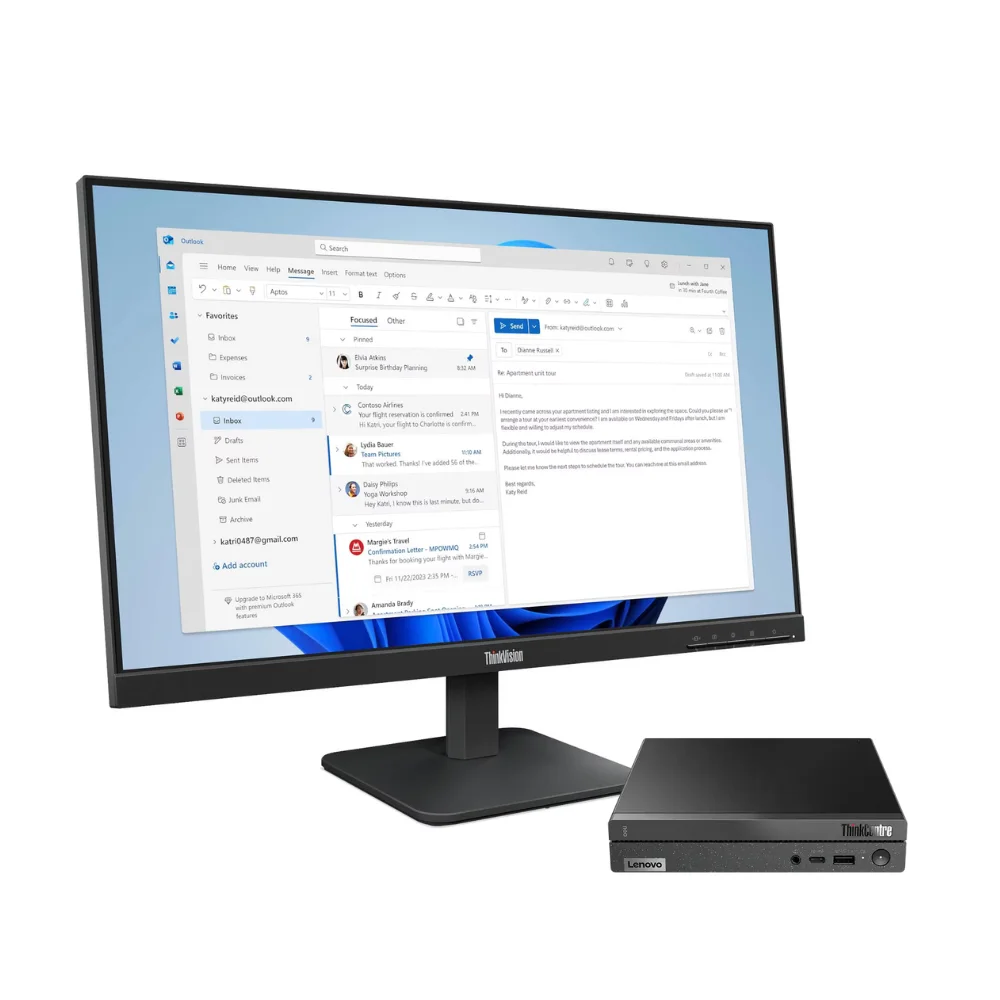Pc Lenovo Tiny Thinkcentre Neo 50q Gen 4 Intel Core I5-13420h 16gb Ddr4 512gb Ssd Windows 11 Profesional + Monitor 23.8” Fhd S24-4e