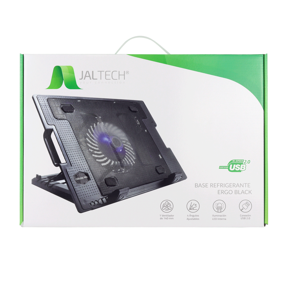 Caja del refrigerador para portátil de un ventilador, empaque original del producto.