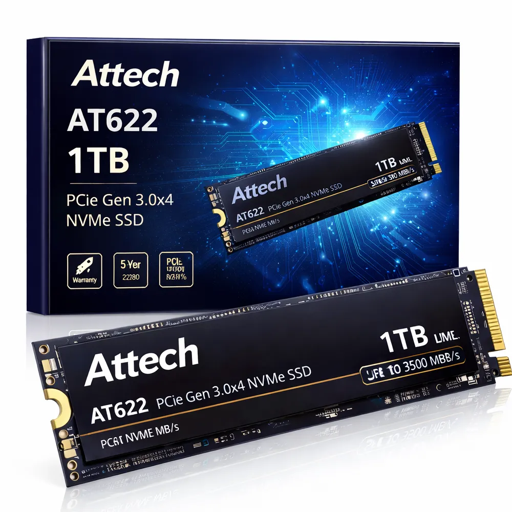 Disco Solido Attech At622-1tb Pcie Gen 3.0x4 Ssd M.2, 3500 Mb/s