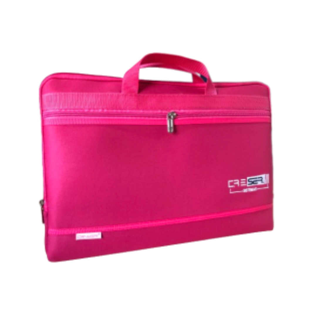 Funda de portatil de color fucsia con agarradera