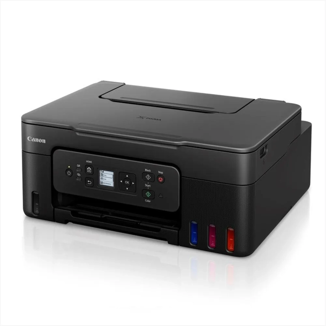 Vista de impresora canaon con todos los componentes cerrados