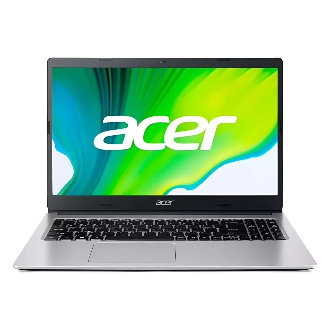 Vista frontal de portatil abierto donde se ve el teclado y la pantalla