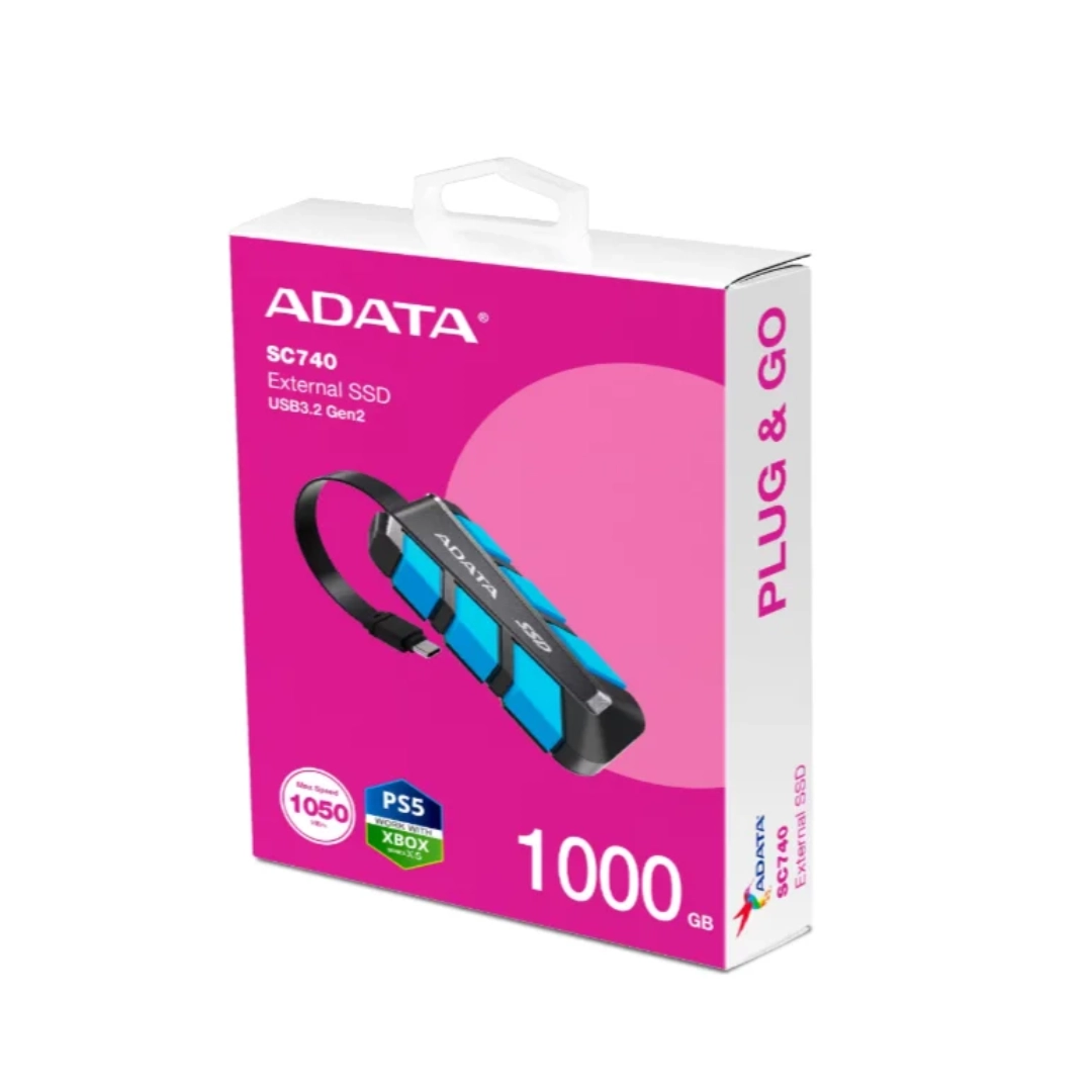 Caja de unidad ssd externo adata SC740