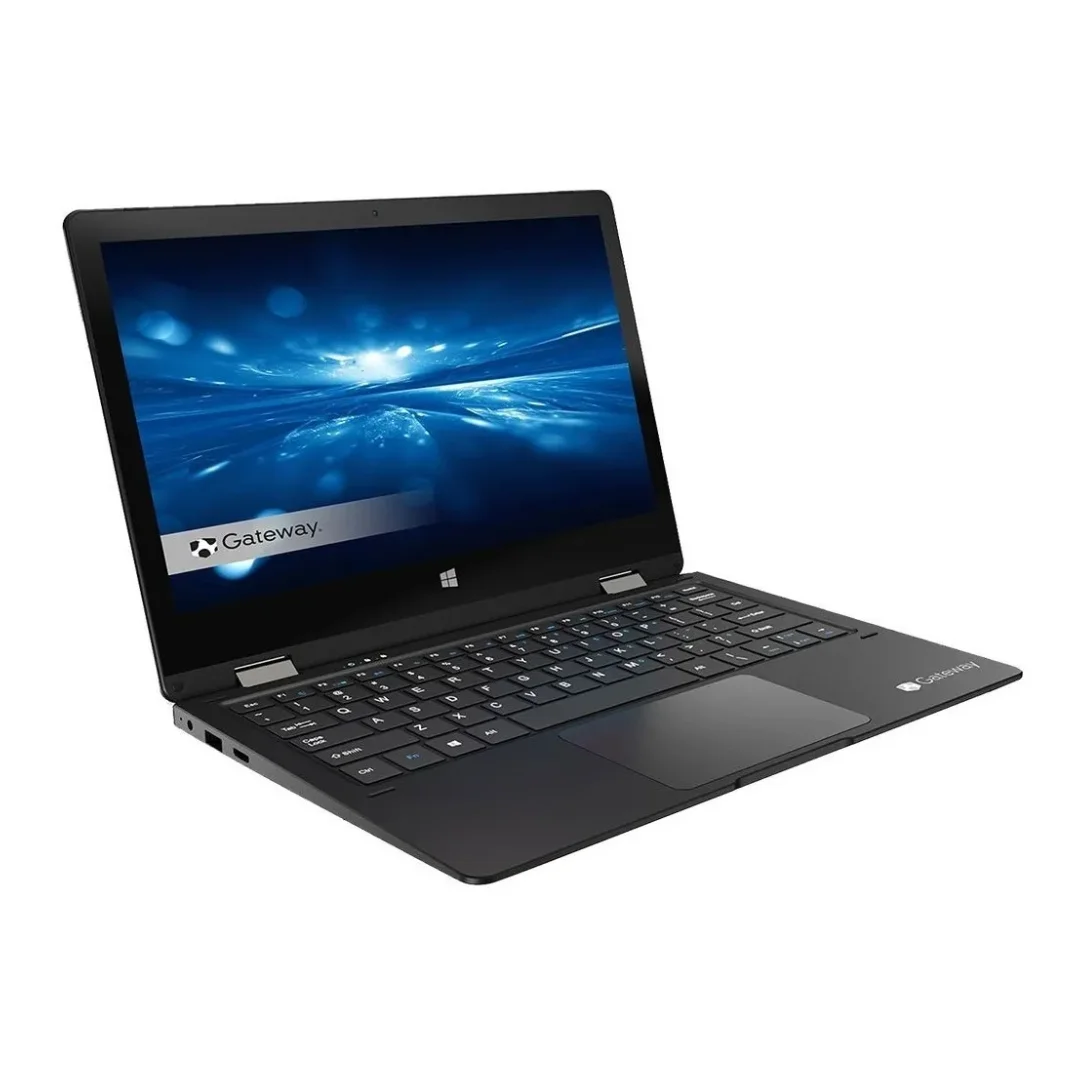 Vista del portatil abierto, se logra ver toda su pantalla junto al teclado