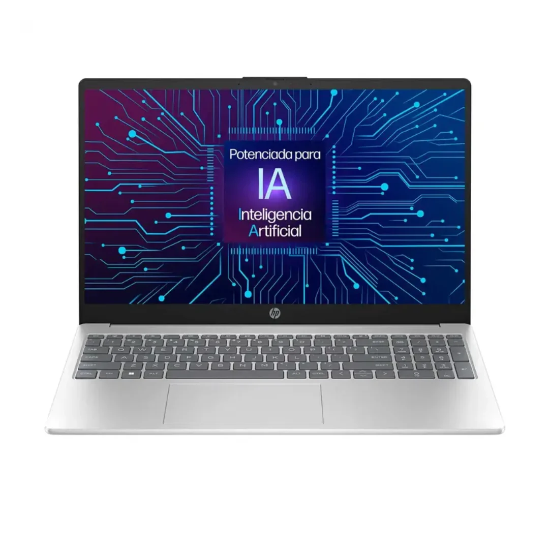 Vista forntal del equipo donde se puede ver el teclado, y pantalla. este equipo integra inteligencia artificail en su procesador