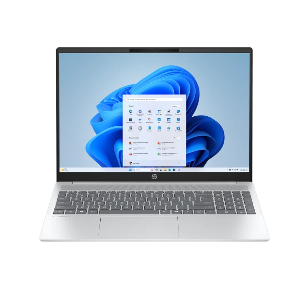 Vista frontal del portatil, se puede ver el teclado, pantall y demas