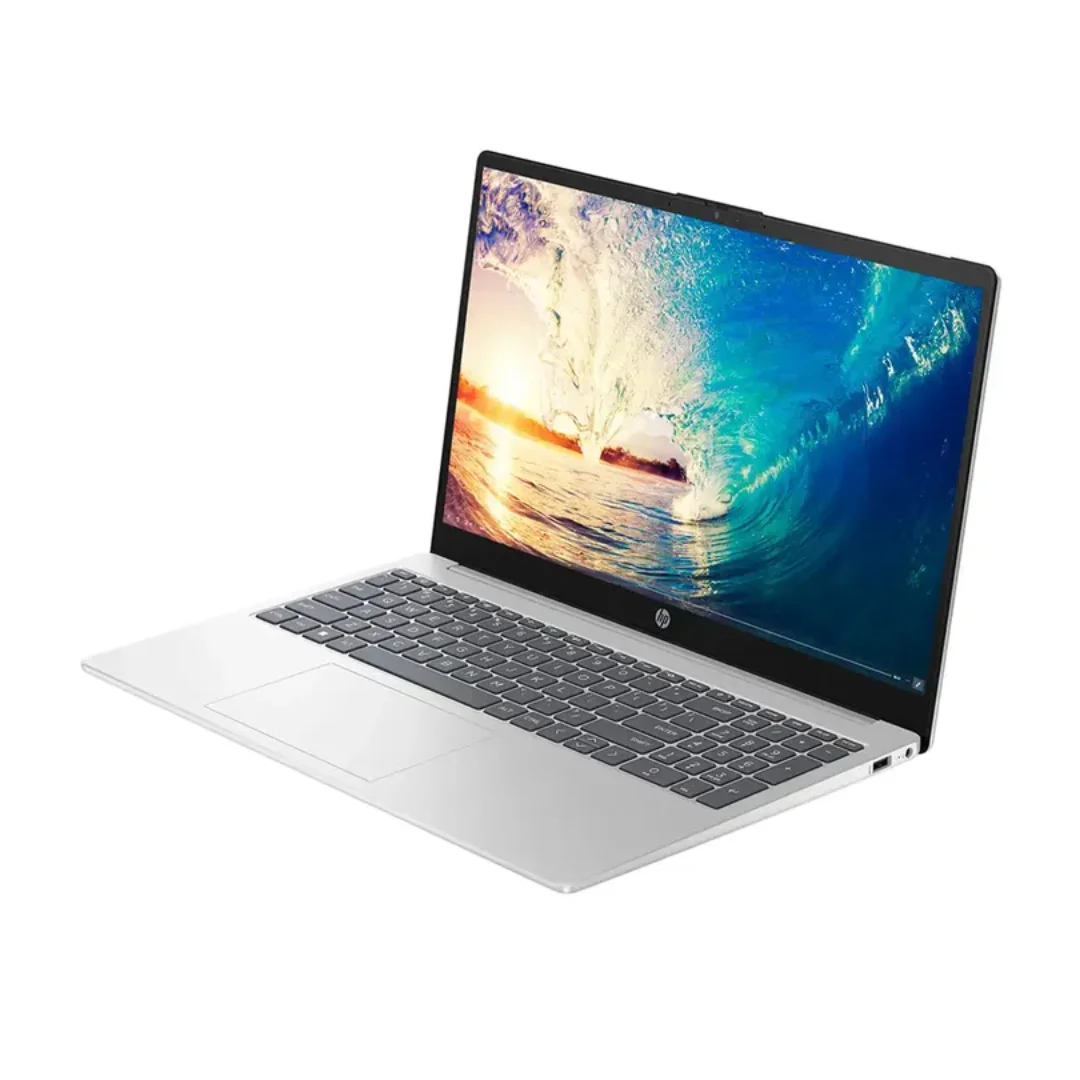 Vista del equipo en diagonal, se puede ver el teclado y la pantalla