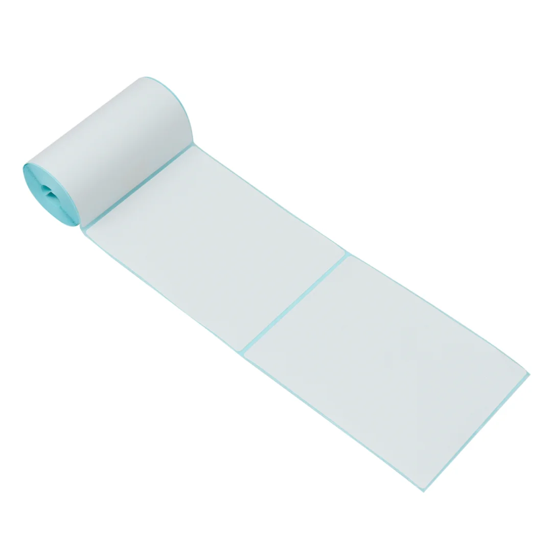 Vista del rollo de etiquetas, se logran ver las dimensiones de cada una de ellas