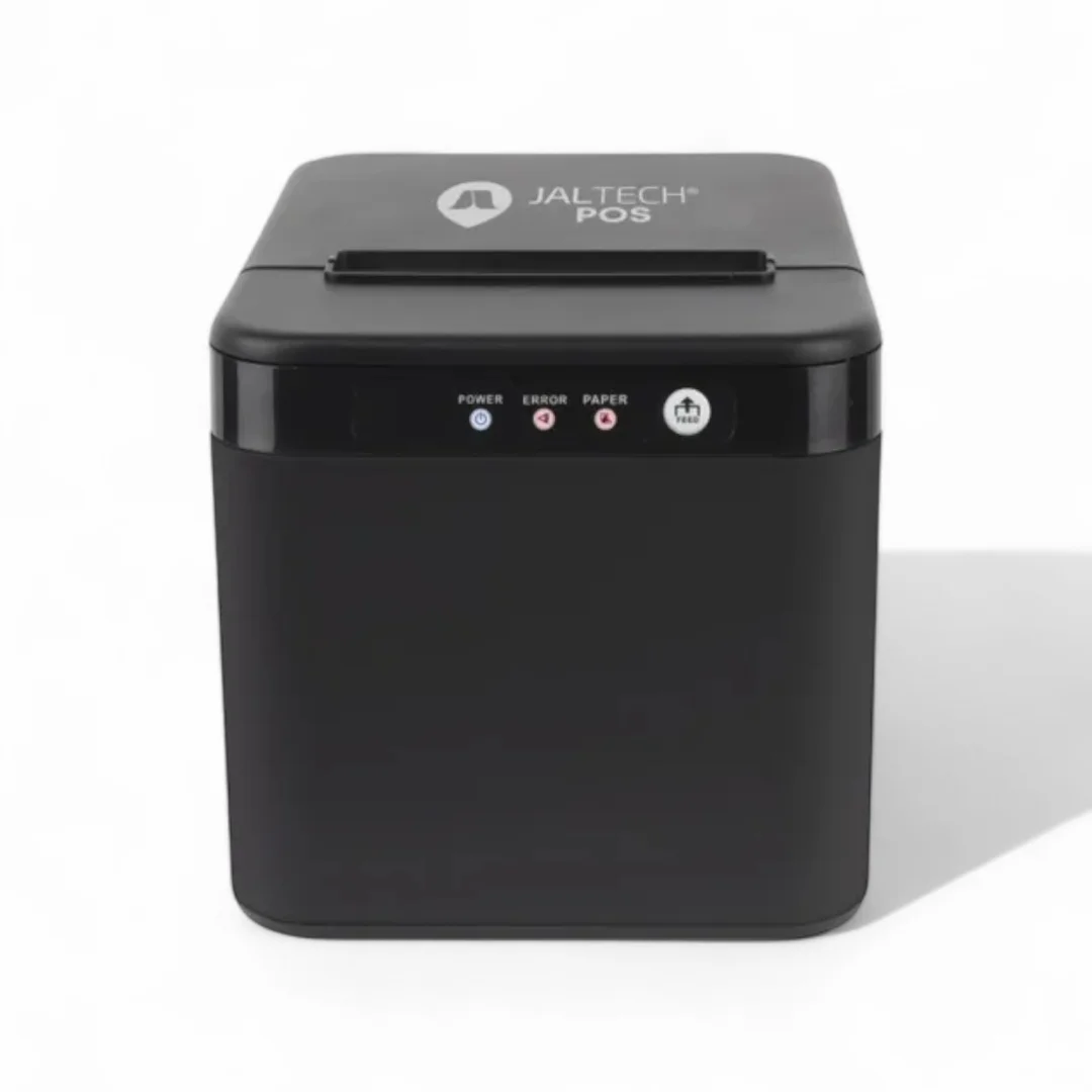 Vista frontal de la impresora termica, se logra ver los botones