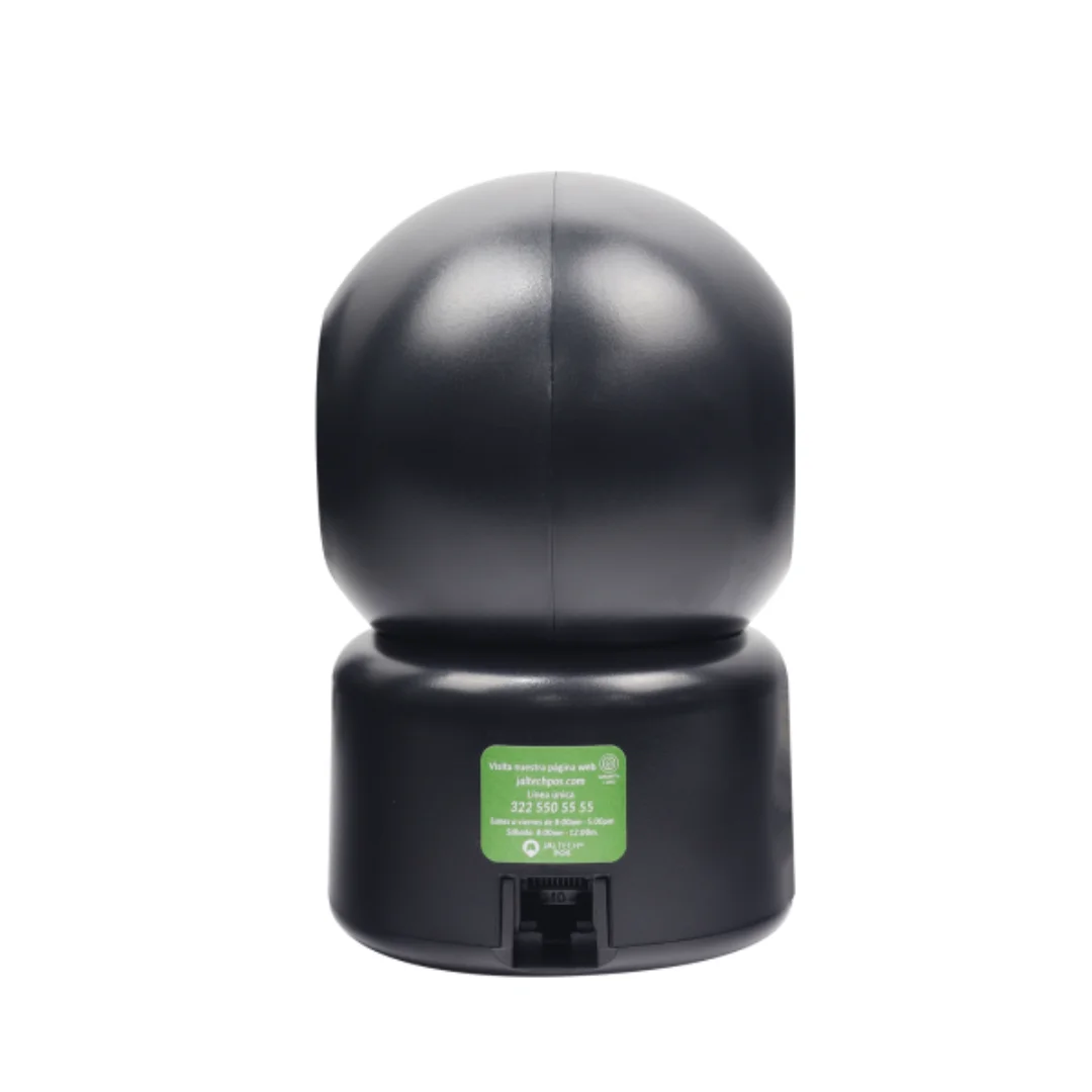 Vista del lector de codigo de barras desde la parte de atras, se logra ver el puerto de salida