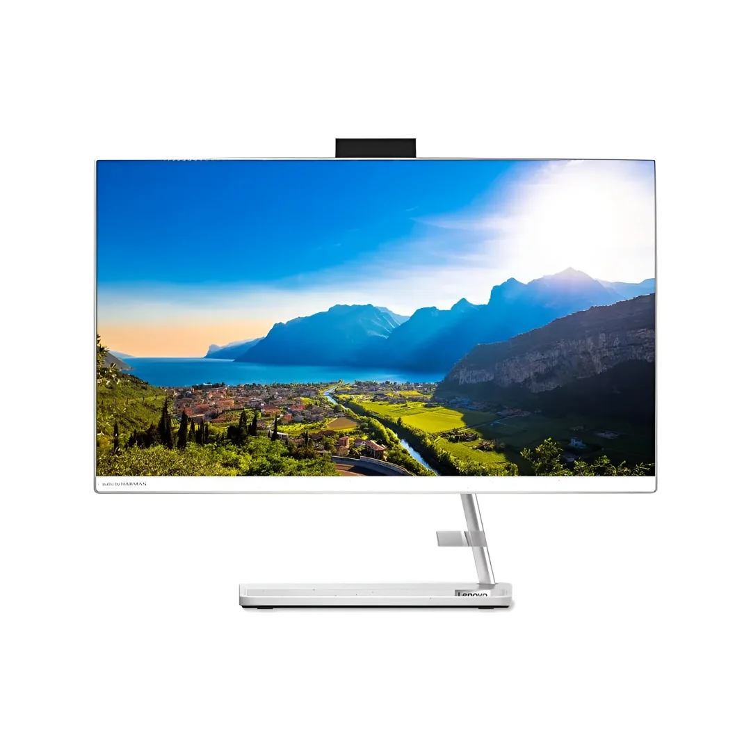Vista del computador todo en uno lenovo de la parte frotnal