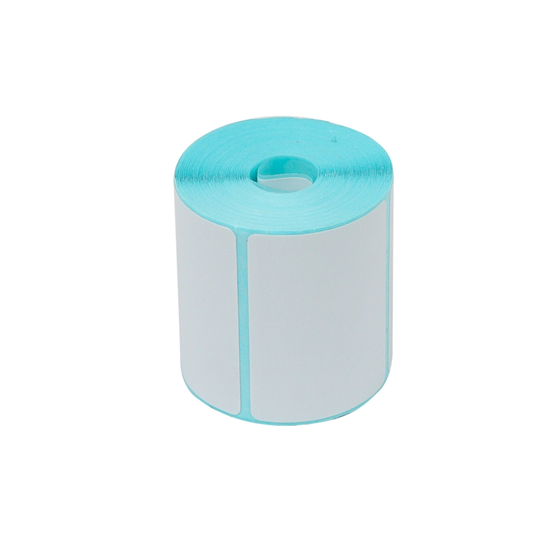 Vista del rollo de etiquetas desde la parte del frente