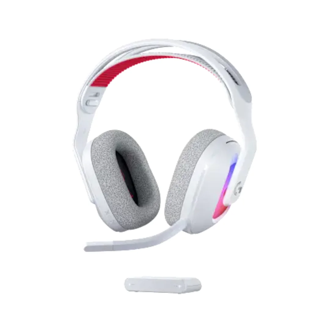 Vista frontal de las diademas logitech a20 x