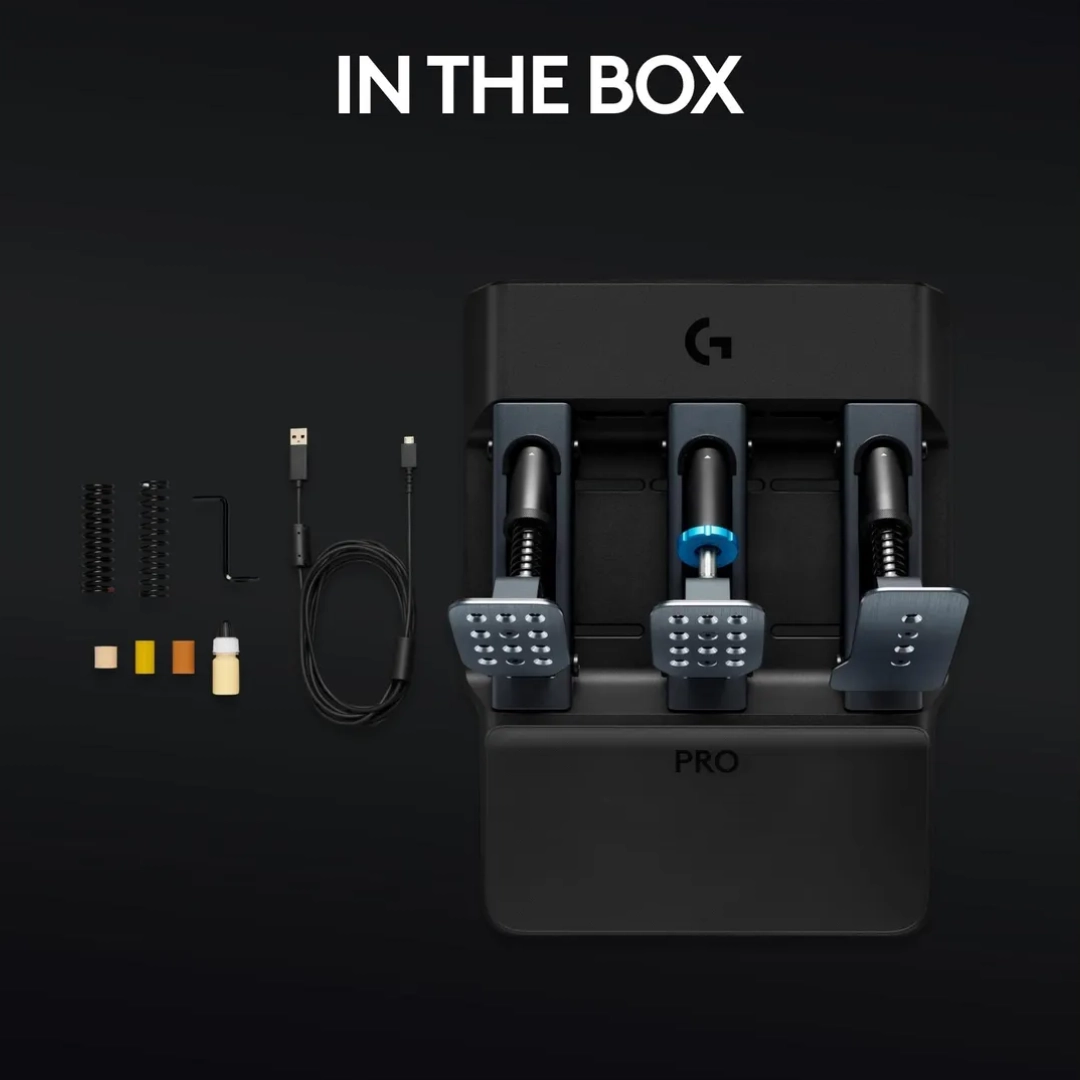 Vista frontal del pedal logitech rs