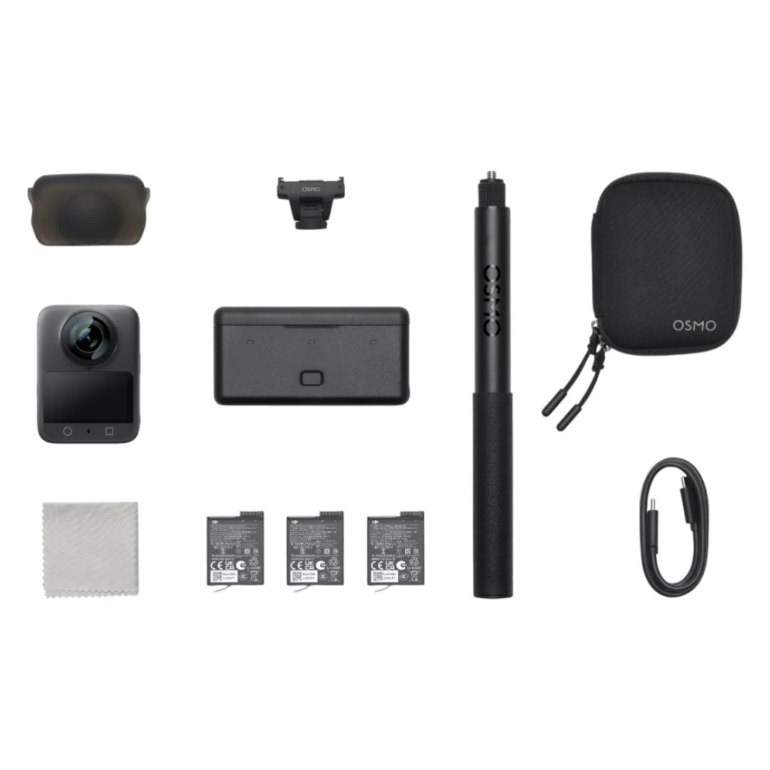 Vista de todos los accesorias que vienen en el combo