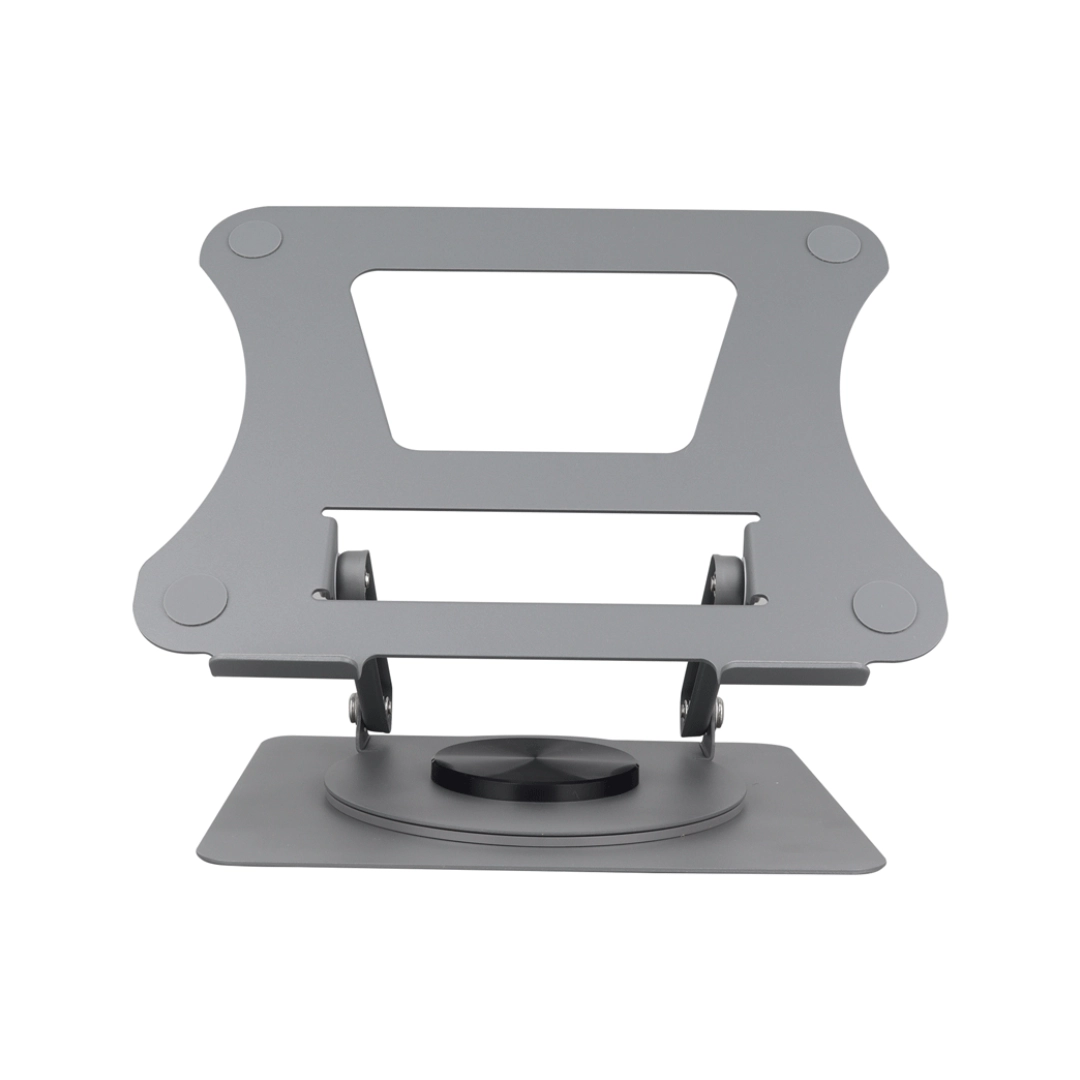 Vista frontal del soporte metalico, se puede apreciar la forma