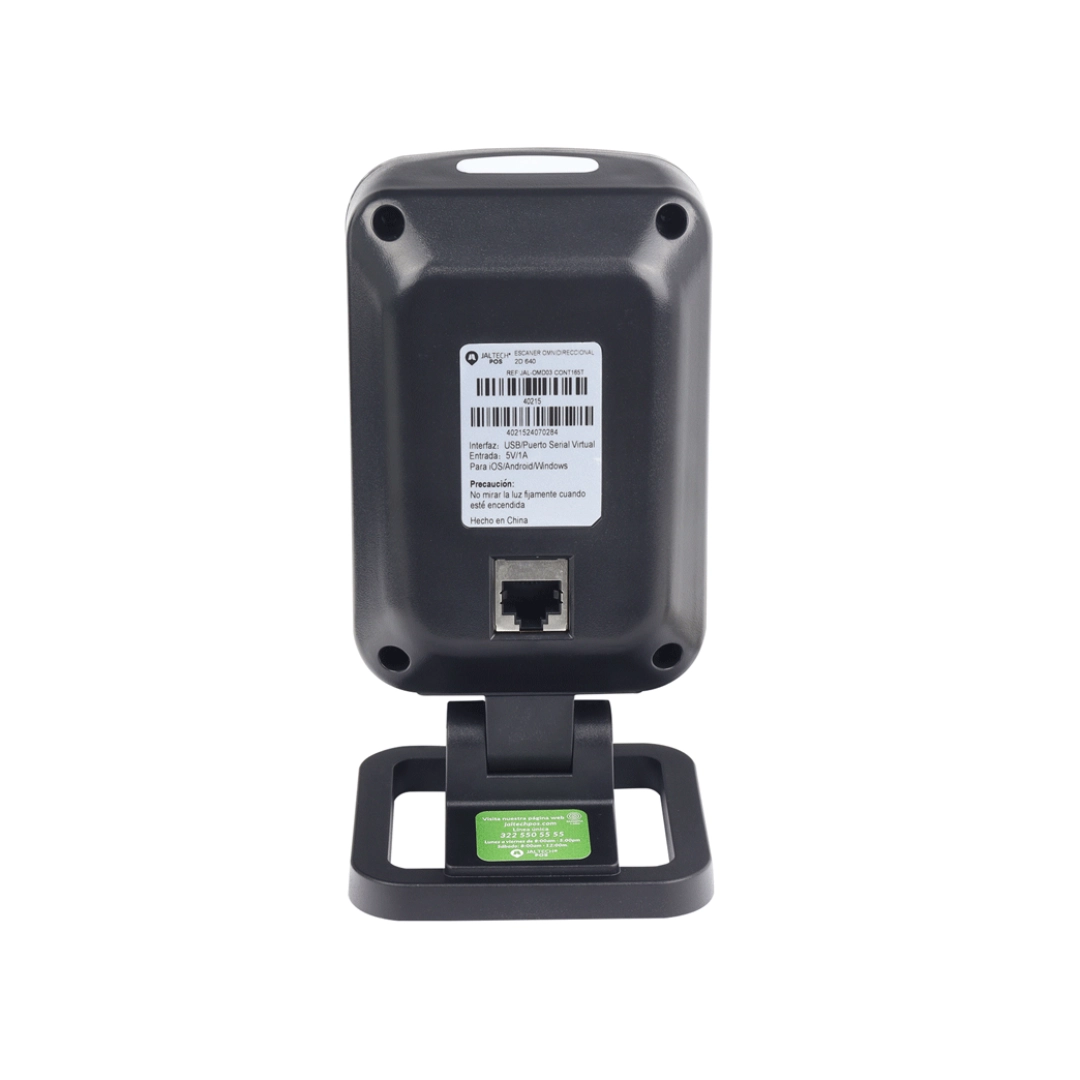 Vista desde la parte trasera del lector de codigos