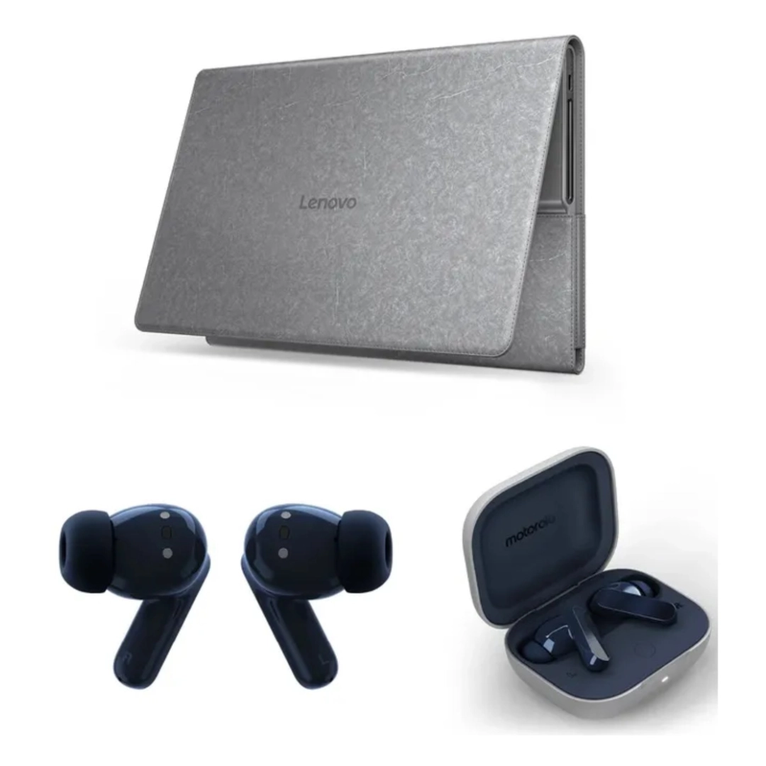 Vista de los acompañantes del combo que trae funda y audifonos