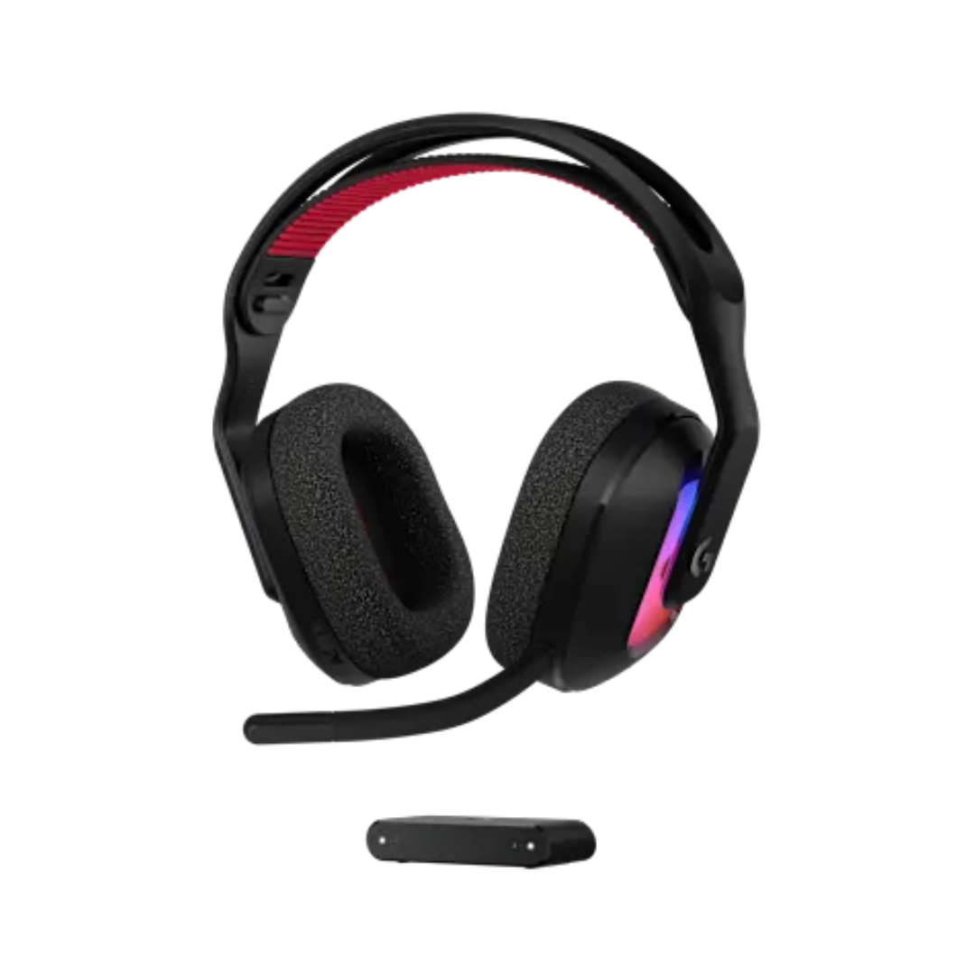 Vista frontal de las diademas logitech a20 x