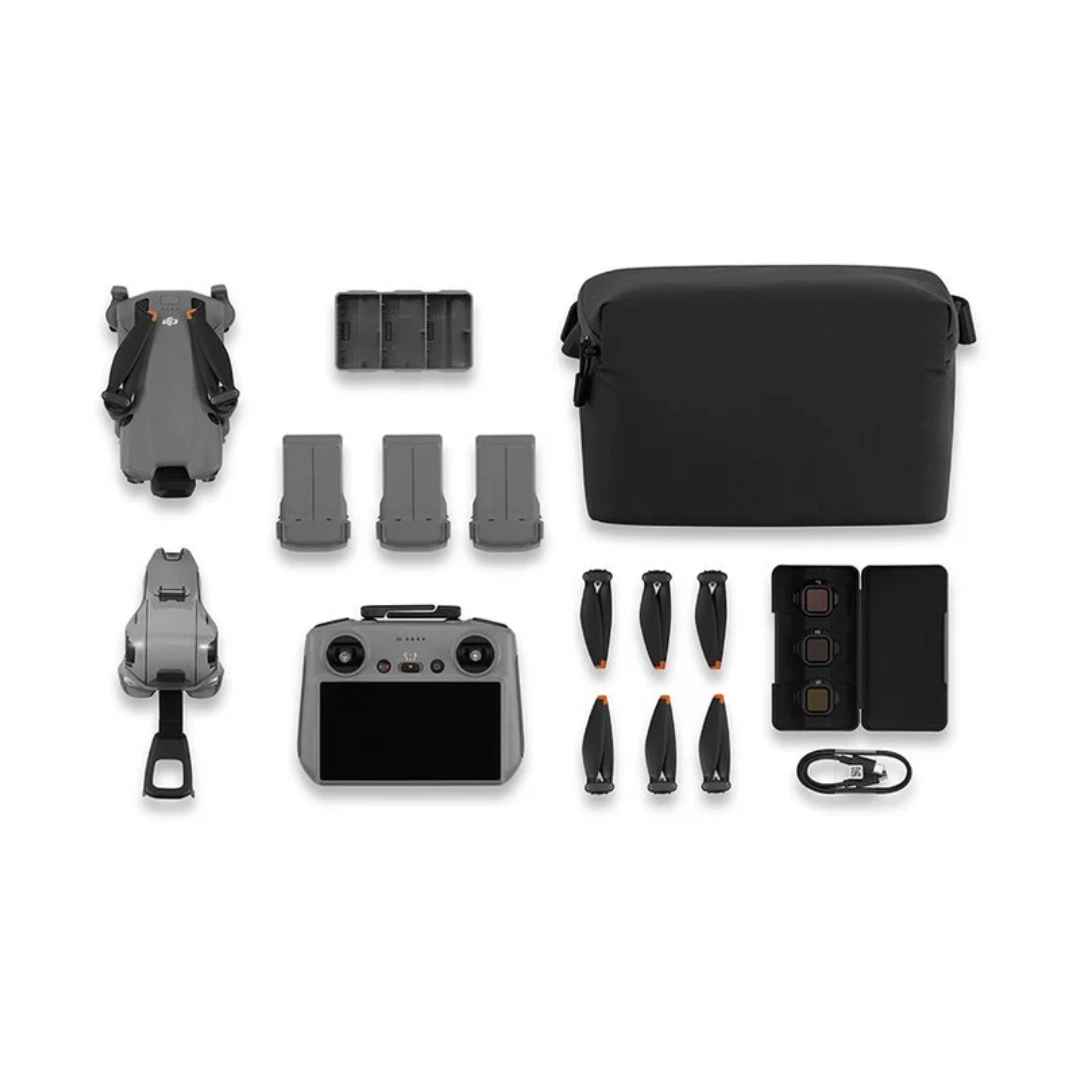 Vista del dron junto a todos los elementos que este viene