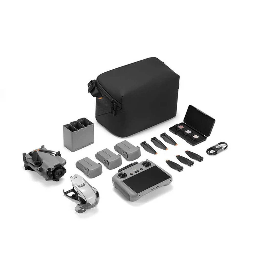 Vista del dron junto a todos los elementos que este viene