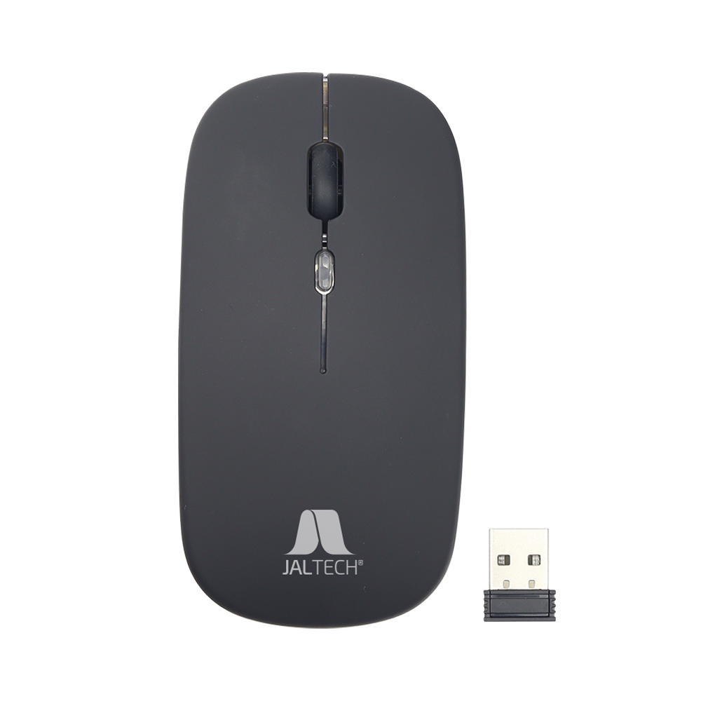 Vista del mouse inalambrico, se puede apreciar la silueta de este