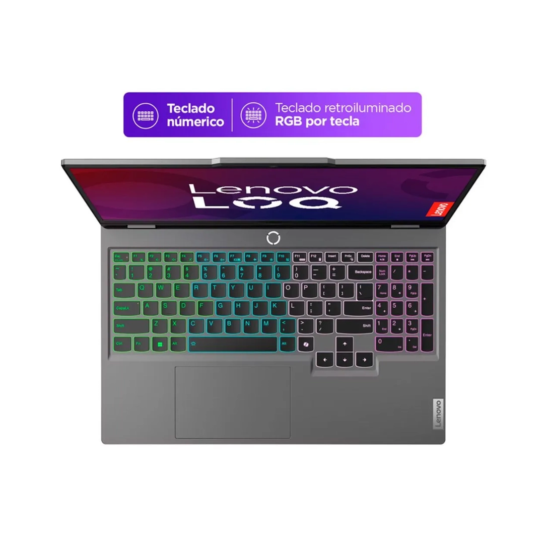 Vista de ña árte superior del portatil, se puede apreciar la silueta y el teclado completo