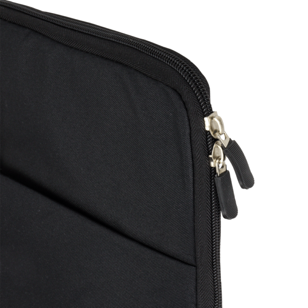 Cloase up de las cremayeras de la funda para portatil
