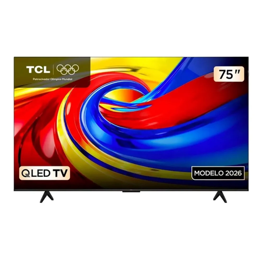 Vista de la parte frontal del televisor, se pued eapreciar la ca marca y demas detalles del mismo