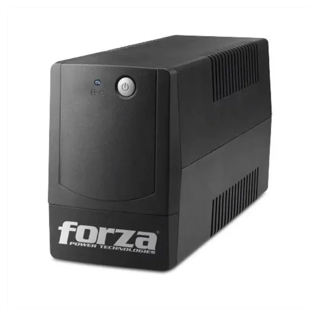 Vista frontal de la ups, se logra ver el nombre de la marca junto al boton de encendido