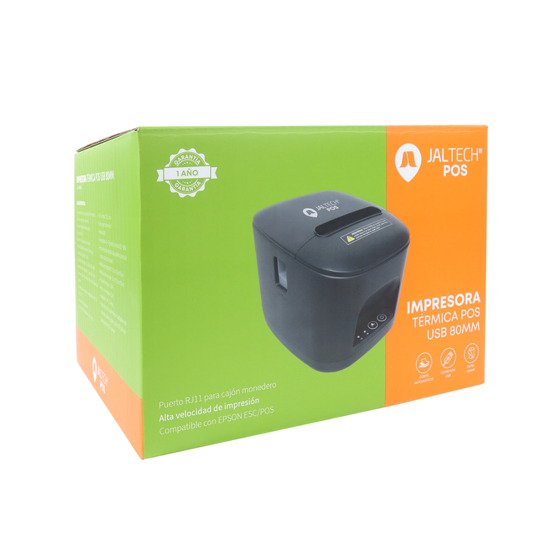 Vista de la impresora en la caja, se pueden ver las caracteristicas