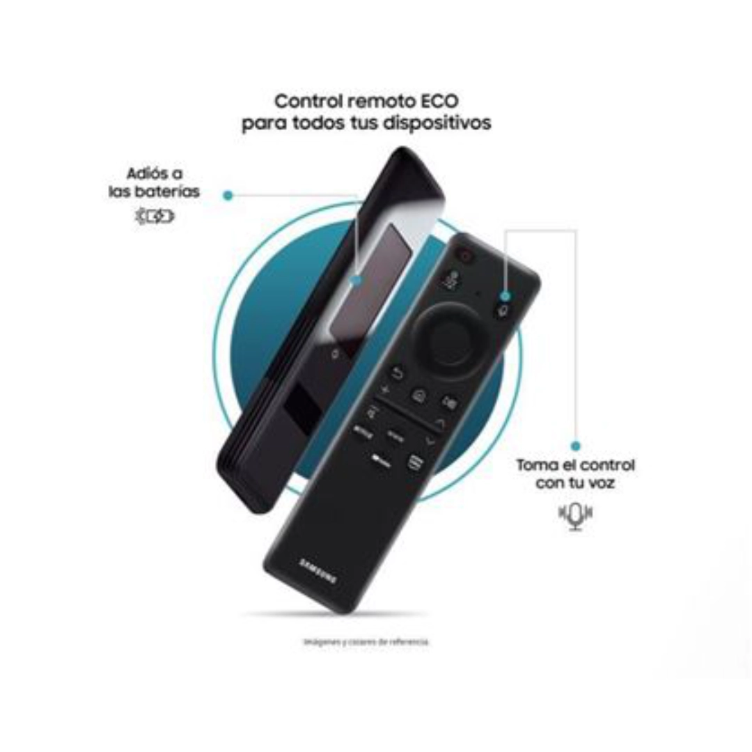 Vista del control del televisor, tiene una tecnologia para cargar por panel