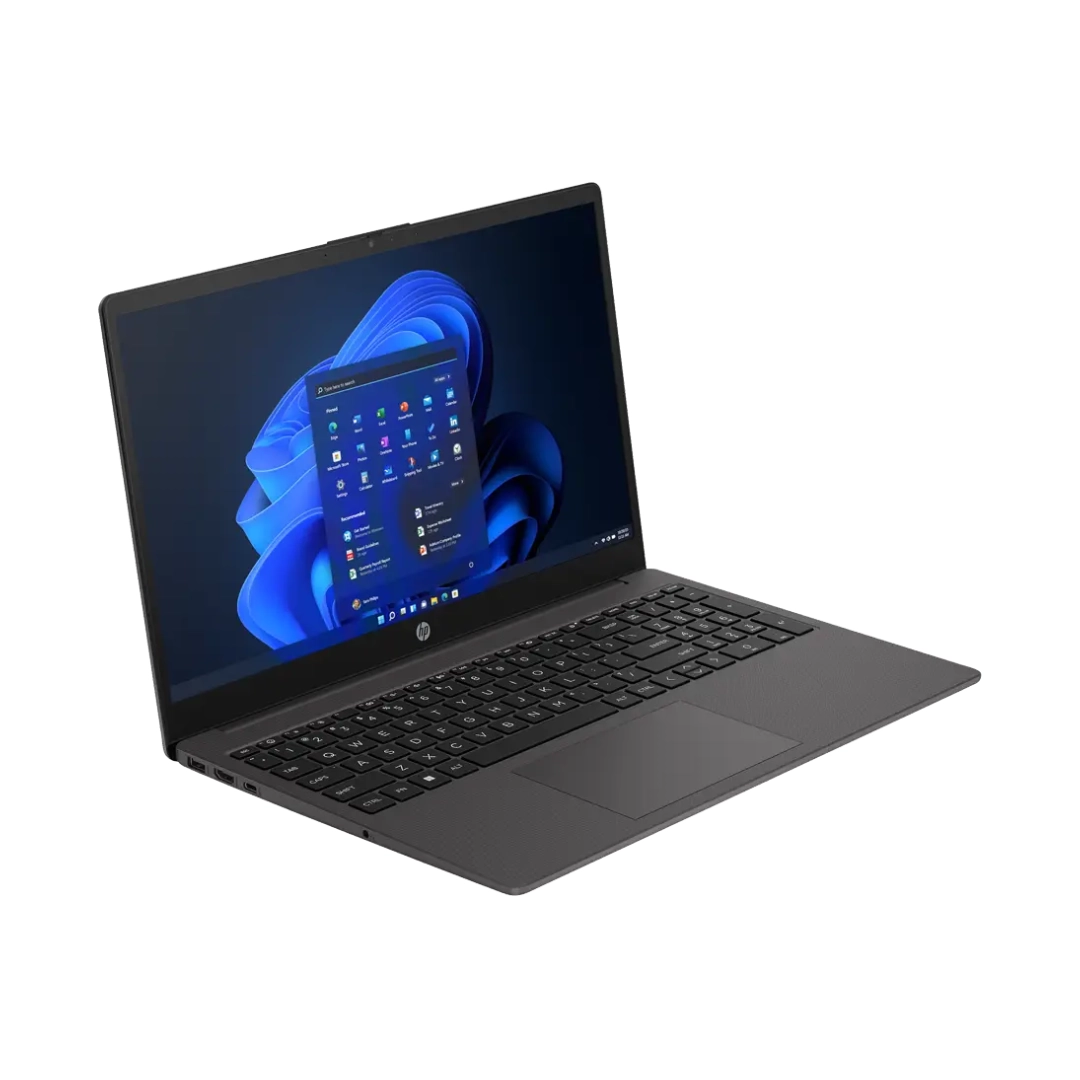 Vista de la parte frontal, se aprecia teclado y la pantalla del equipo