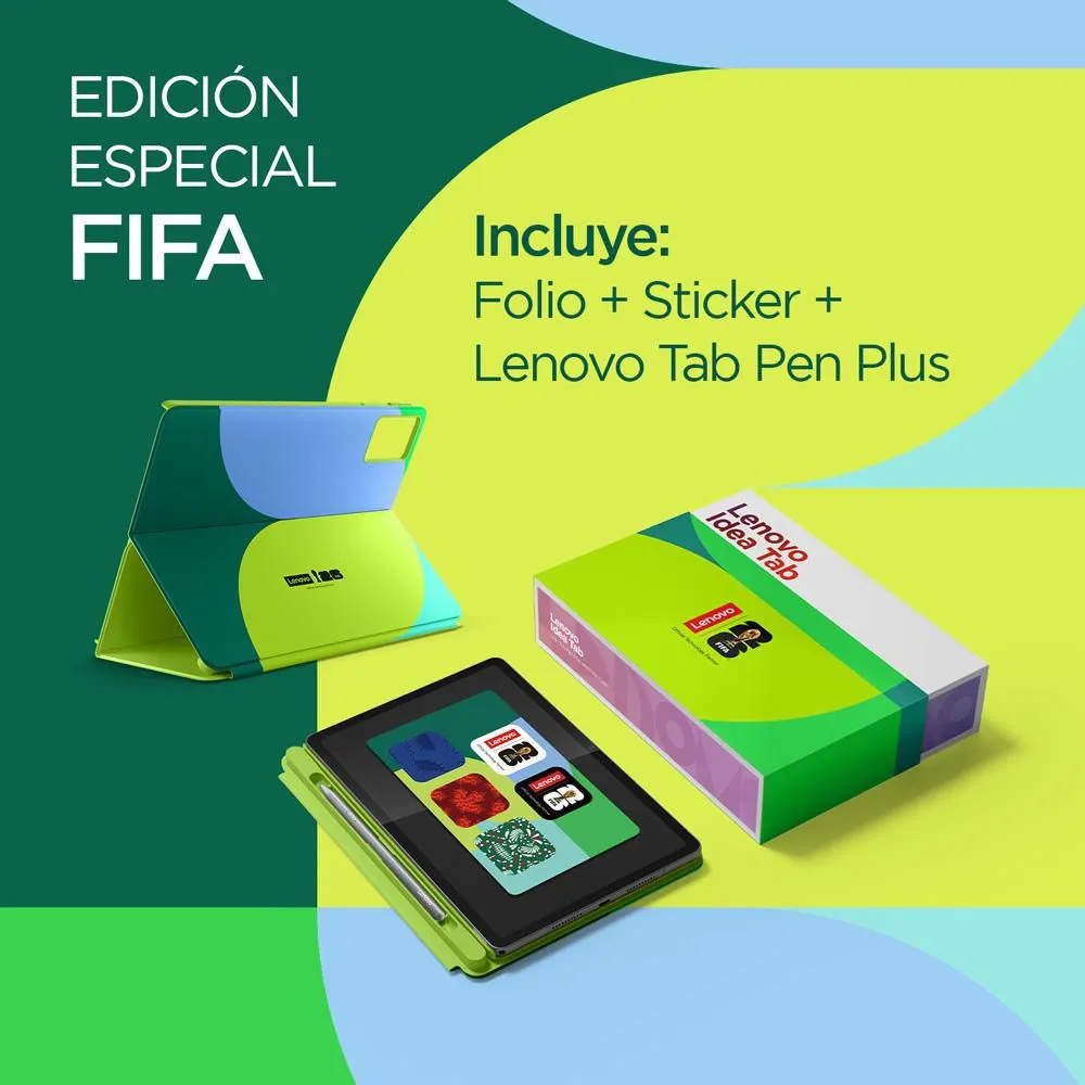 Vista de la caja de la tablet, se parecio que incluye, ademas que tiene un lindo diseño