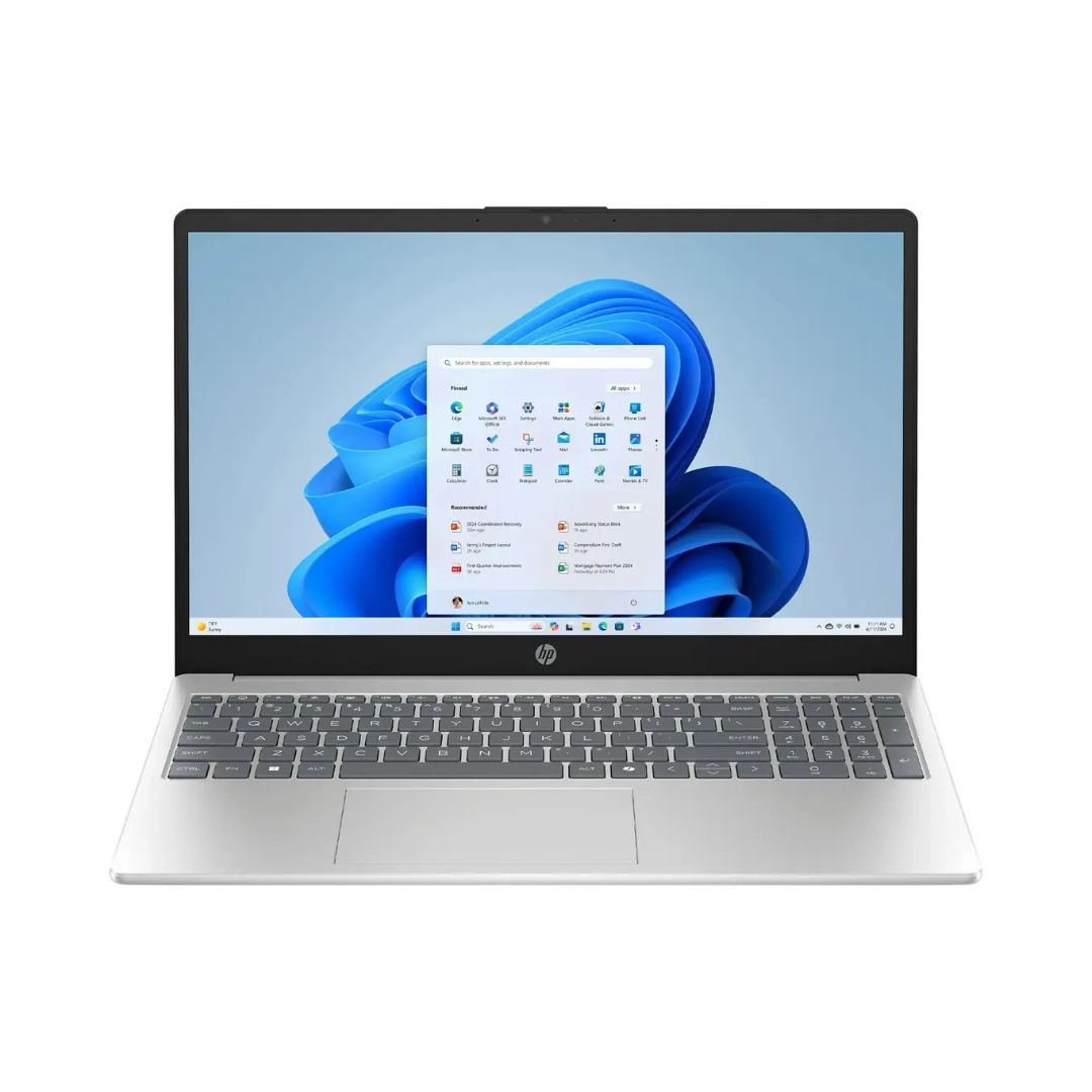 Vista de la parte frontal del equipo, se aprecia el teclado y la pantalla