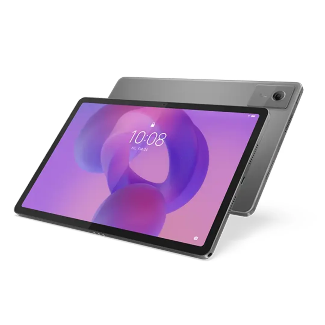Vista de la tablet, se puede ver tanto la vista frontal como de la parte trasera de la tablet