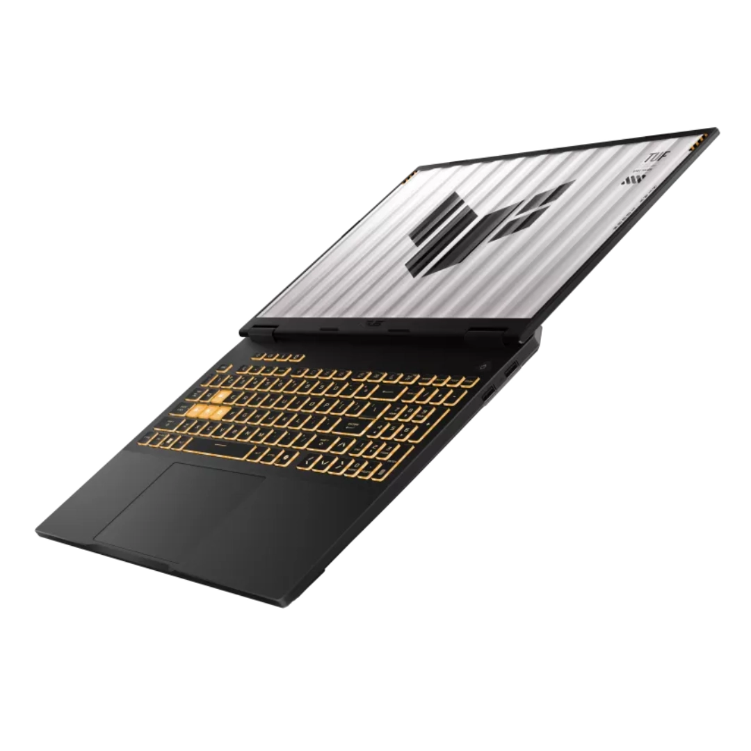 portatil asus tuf 16 Vista de la apertura total de 180 grados del portatil