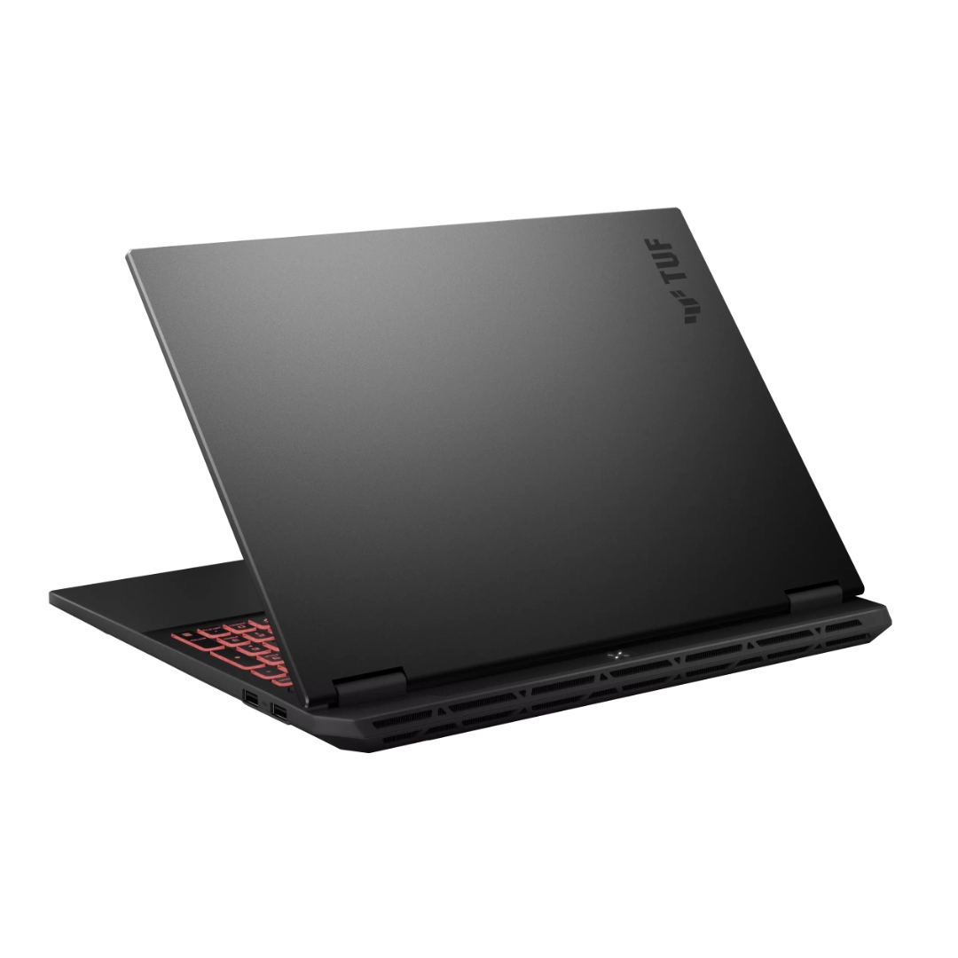 portatil asus tuf gaming Vista desde la parte trasera del equipo, se puede apreciar el logo
