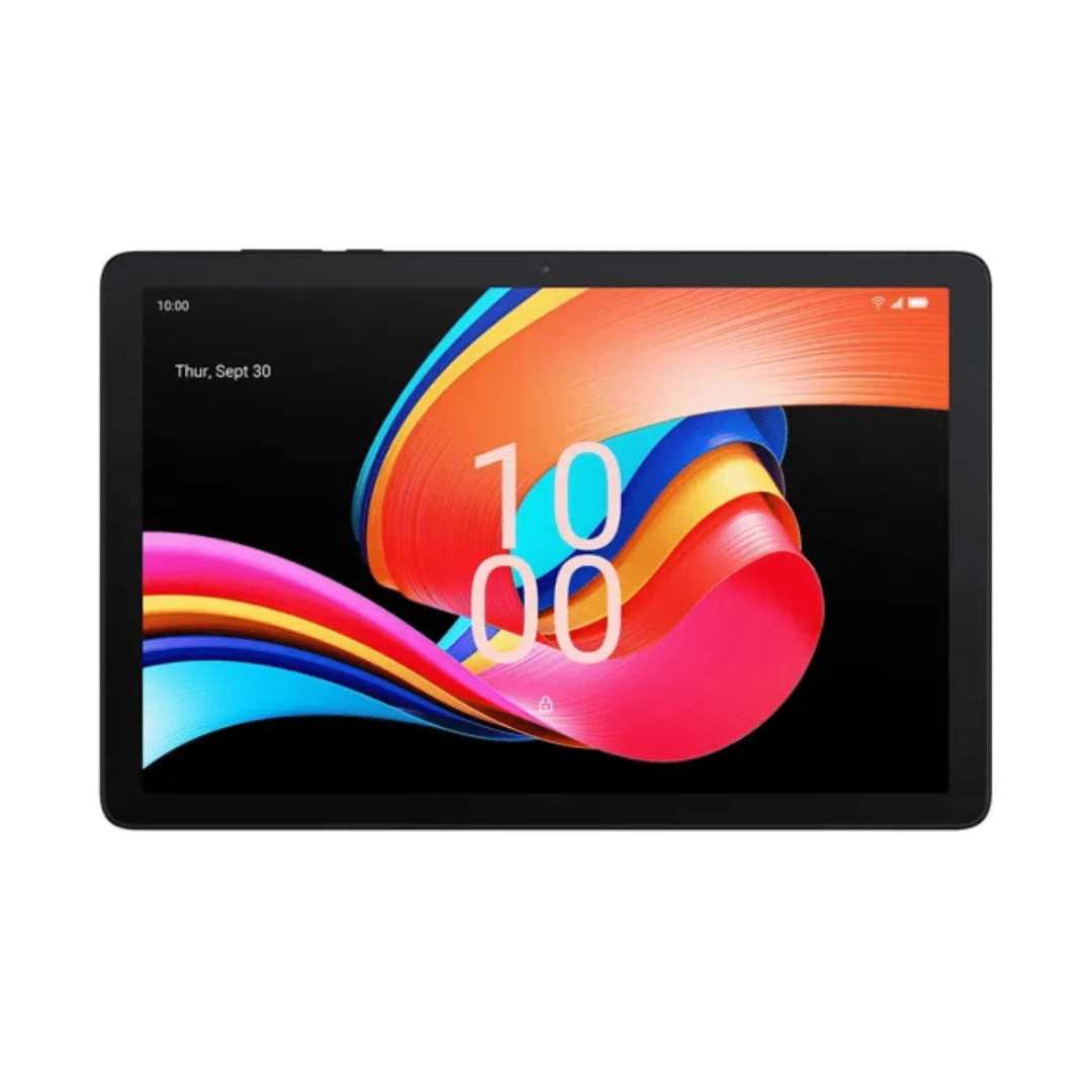 Vista de la parte feontal de la tablet, se puede ver la tecnologia de la pantalla
