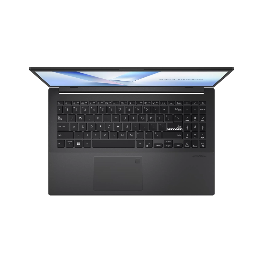 Vista del portatil, se puede ver todo el teclado, y la tecnologia de la pantalla