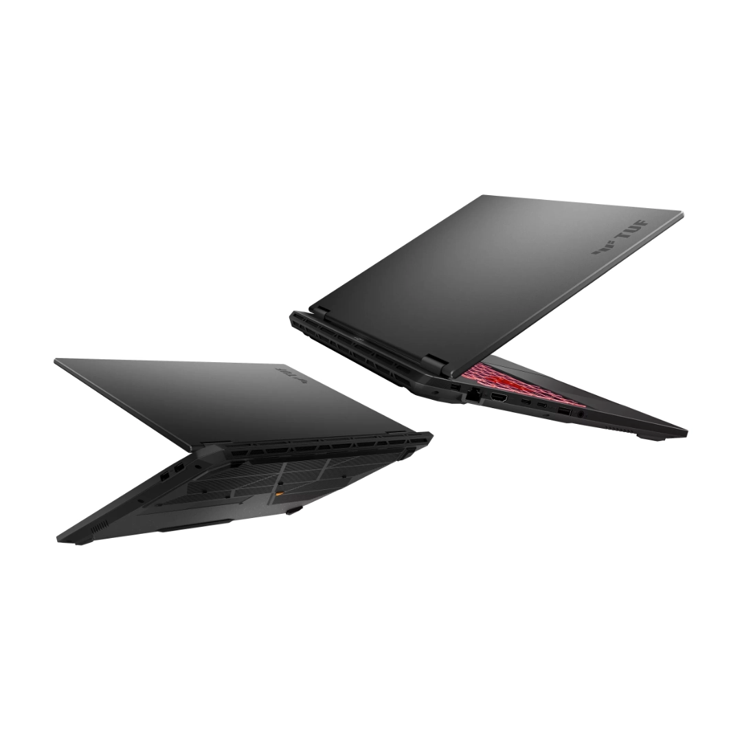 portatil asus tuf gaming Vista de los laterales del portatil se puenden ver los puertos y demas