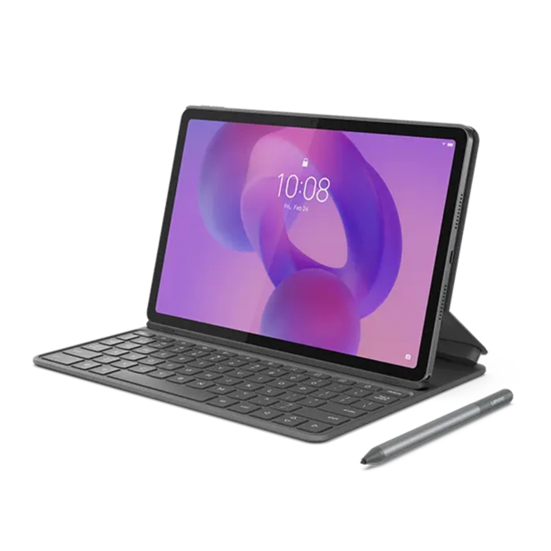Vista de la tablet y el teclado con el que viene junto al lapiz