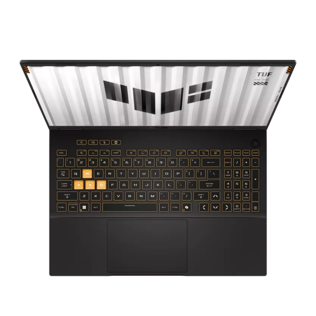 portatil asus tuf 16 Vista del portatil desde la parte superior del poratil