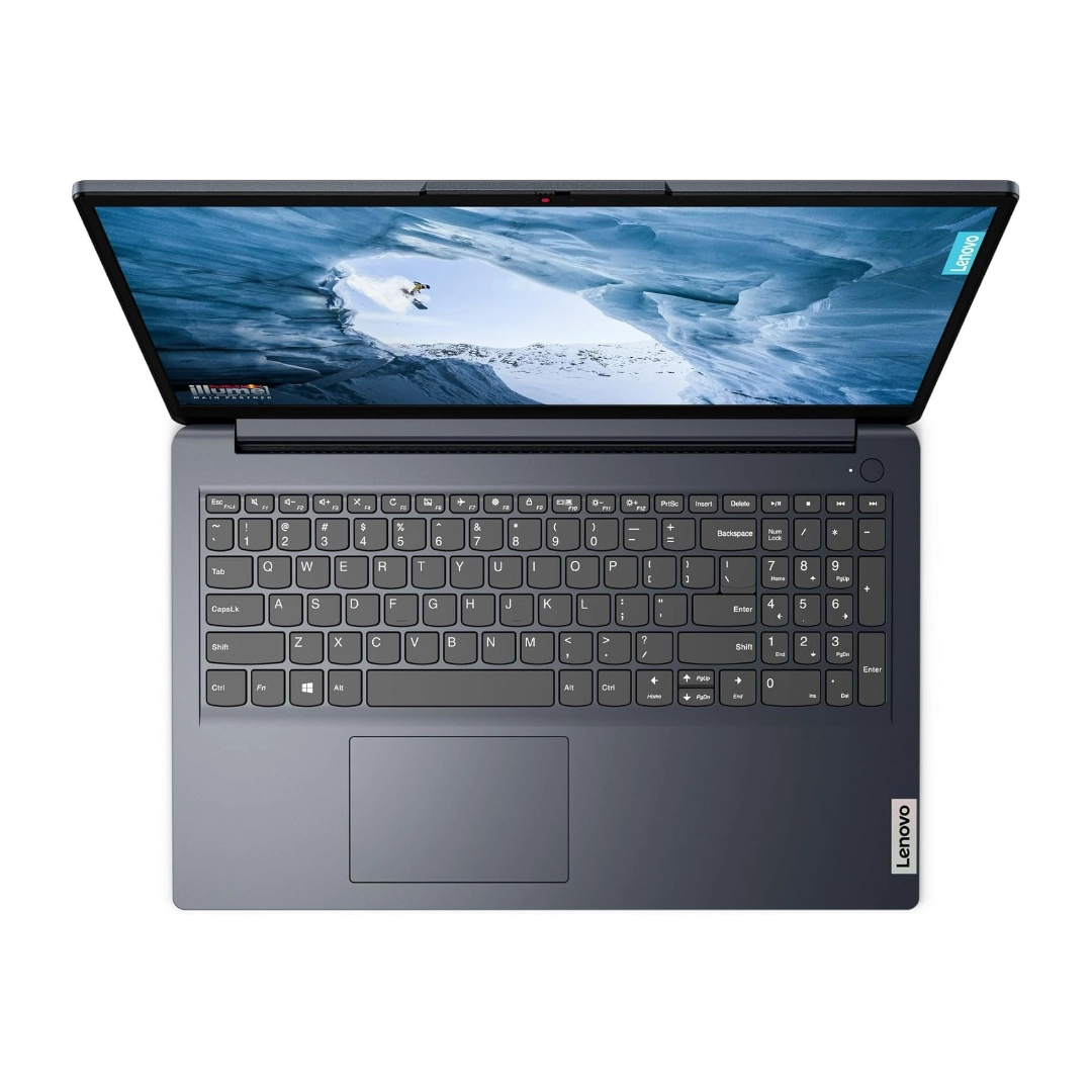 Vista del portatil se puede ver el teclado y la pantalla
