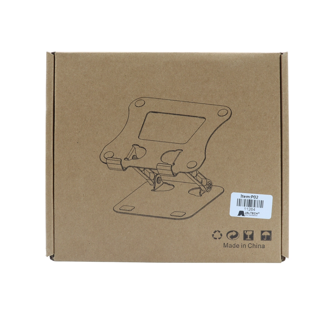 Vista de la caja del soporte para portatil se parecia el diseño de la caja