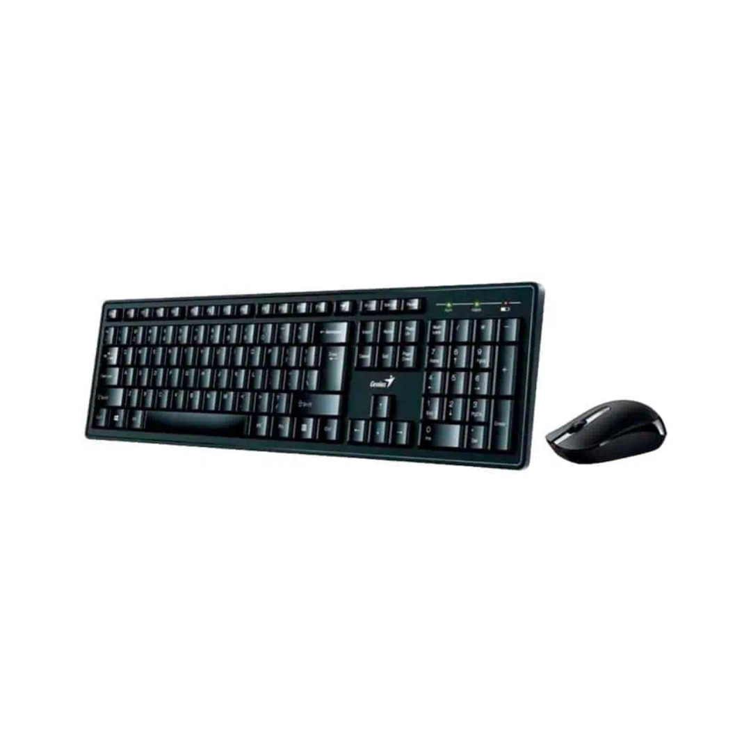 Vista del combo teclado y mouse, se aprecia la silueta de ambos elementos