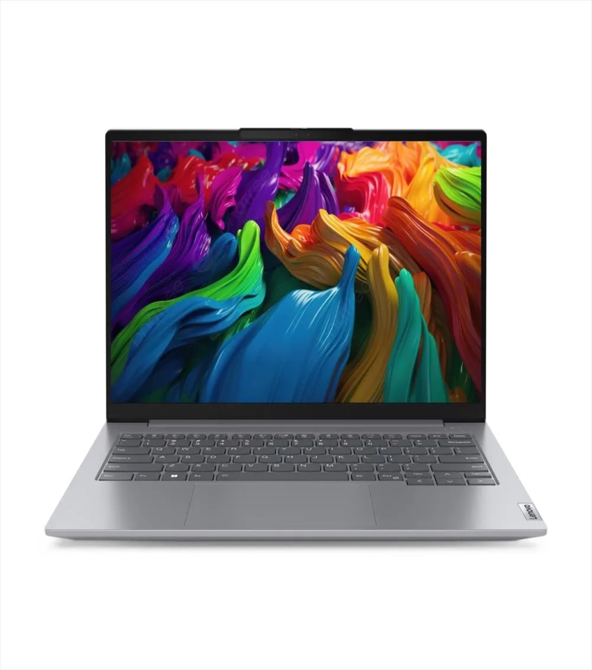 Vista de la parte frontal del portatil Portátil Lenovo V14 G6 | Ryzen 5 150, se aprecia la pantalla y el teclado