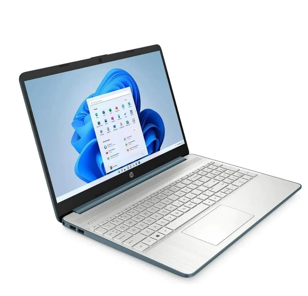 Vista de uno de los laterales del portatil, se aprecian sus puertos, pantalla y teclado